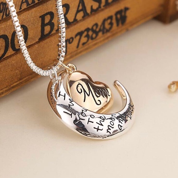 Moon pendant ILY to the moon and back mom necklace - Picture 4 of 6